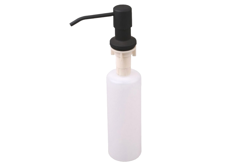 Vestavěný ČERNÝ dávkovač mýdla či saponátu pro dřezy a umyvadla 400 ml
