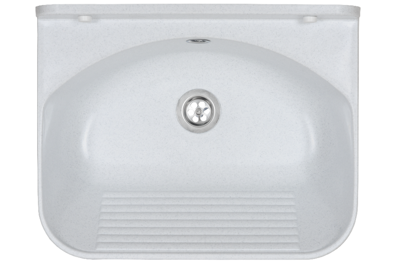 Technický dřez KLASIK 46 cm BÍLÝ polypropylen + sifon a montážní sada