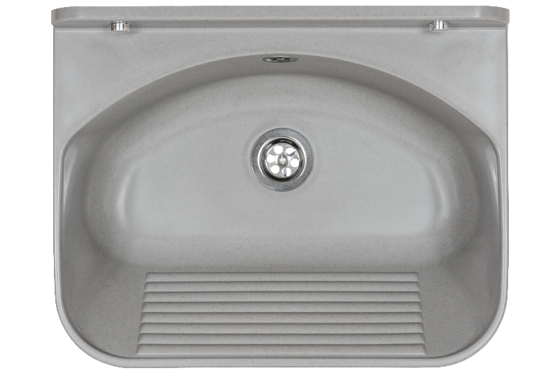 Technický dřez KLASIK 46 cm ŠEDÝ polypropylen + sifon a montážní sada