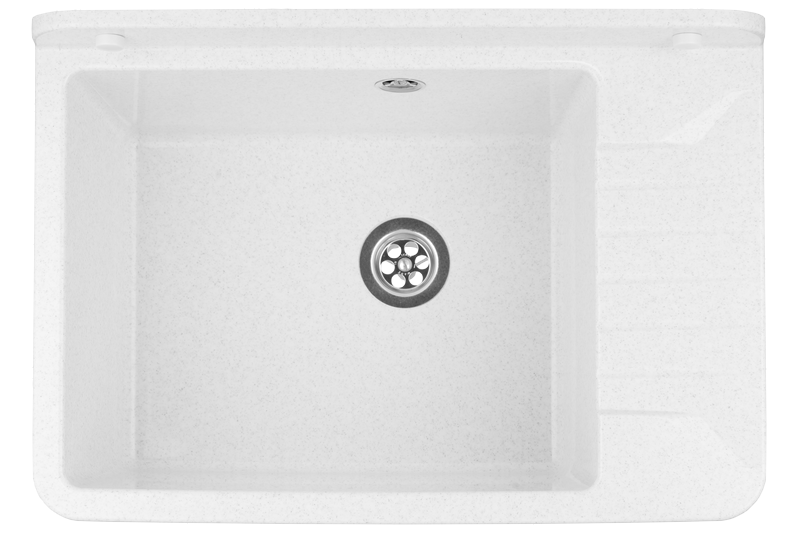 Technický dřez PRAKTIK 50 cm BÍLÝ polypropylen + sifon a montážní sada