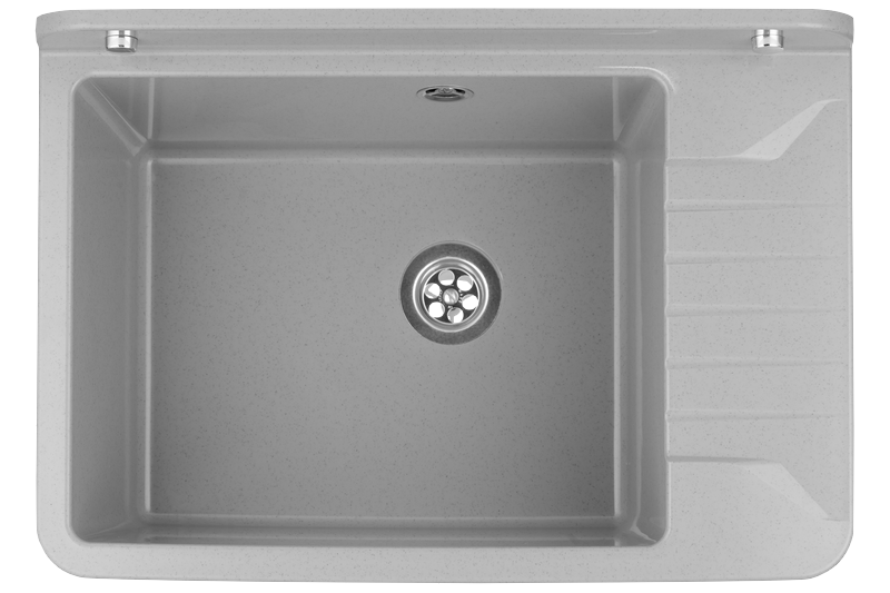 Technický dřez PRAKTIK 50 cm ŠEDÝ polypropylen + sifon a montážní sada