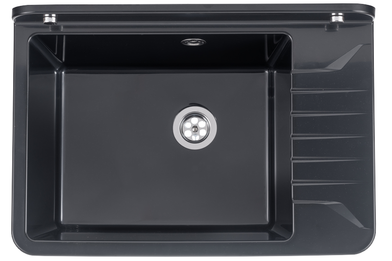 Technický dřez PRAKTIK 50 cm ČERNÝ polypropylen + sifon a montážní sada