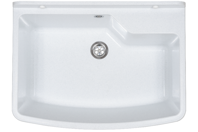 Technický dřez XXL 61 cm BÍLÝ polypropylen + sifon a montážní sada