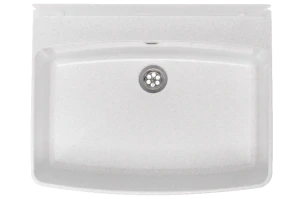 Technický dřez GRAND 55 cm BÍLÝ polypropylen + sifon a montážní sada
