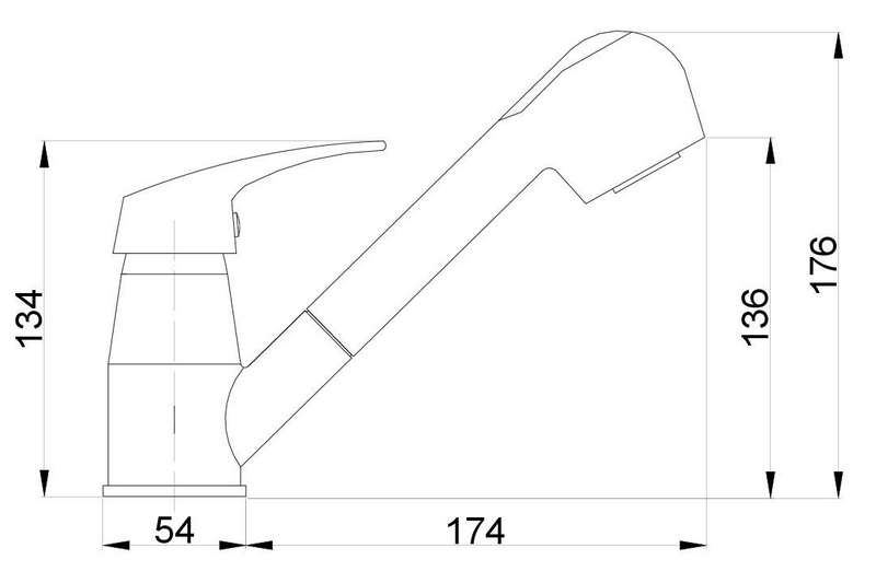 Dřezová stojánková páková baterie s výsuvnou sprchou chrom