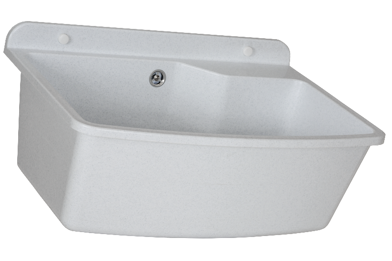 Technický dřez XXL 61 cm BÍLÝ polypropylen + sifon a montážní sada