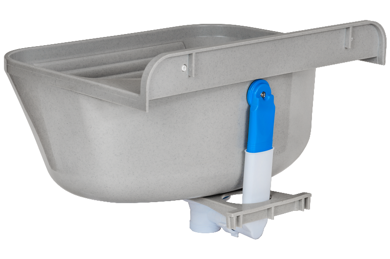 Technický dřez KLASIK 46 cm ŠEDÝ polypropylen + sifon a montážní sada