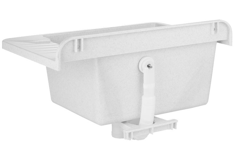 Technický dřez PRAKTIK 50 cm BÍLÝ polypropylen + sifon a montážní sada