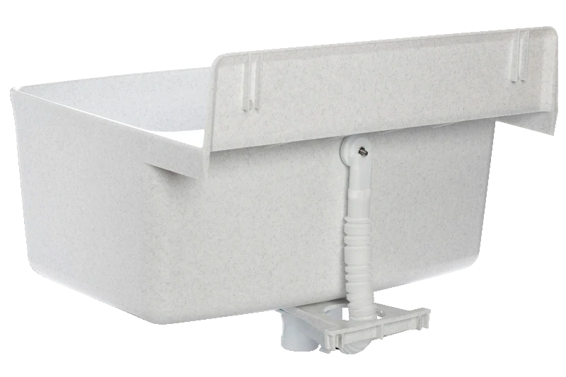 Technický dřez GRAND 55 cm BÍLÝ polypropylen + sifon a montážní sada