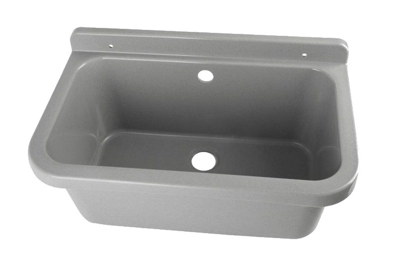 Technický dřez 55 cm ŠEDÝ z polypropylenu + sifon a montážní příslušenství